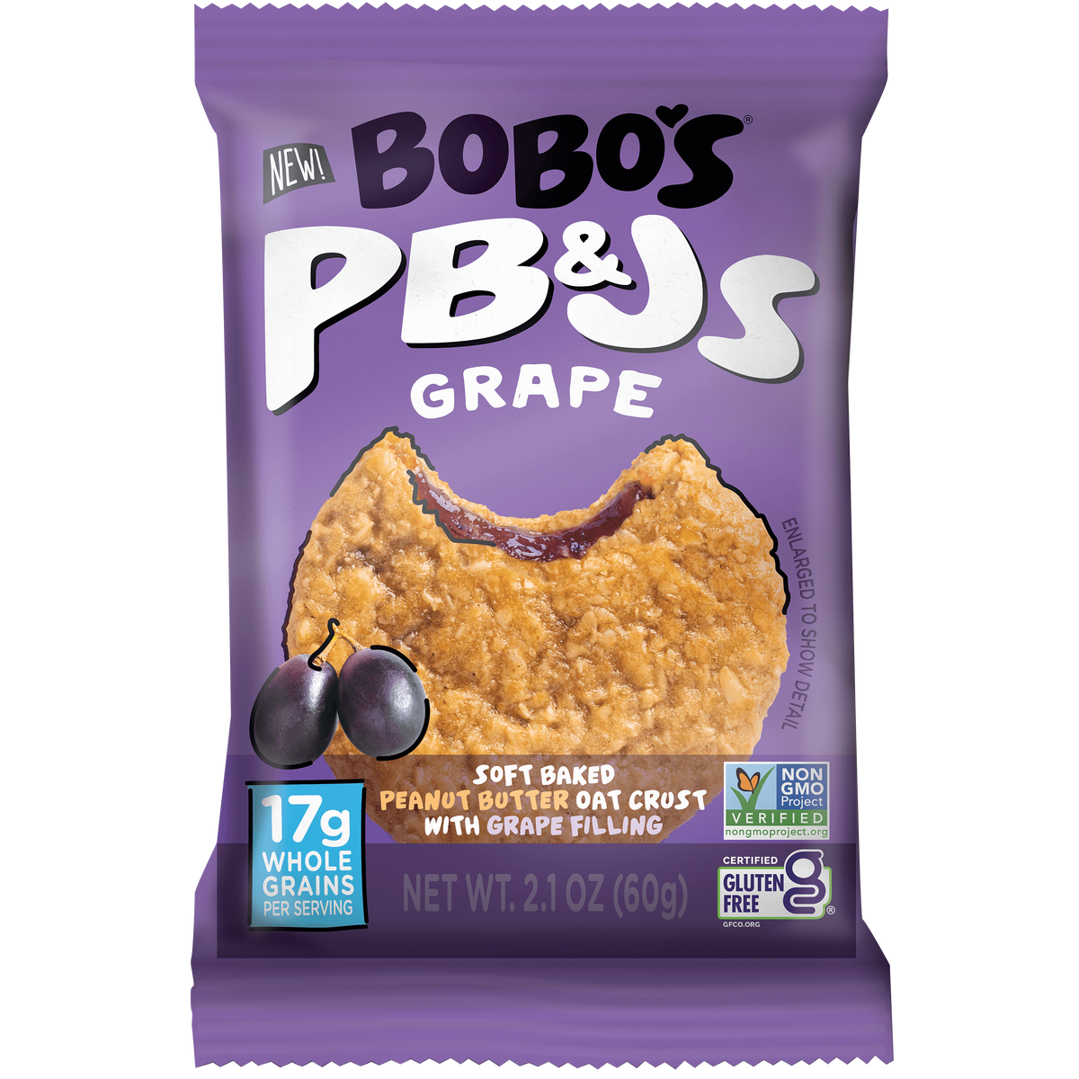 Bobo's PB&Js Oat Bar, Variety Pack, 2.1 oz, 20 ct