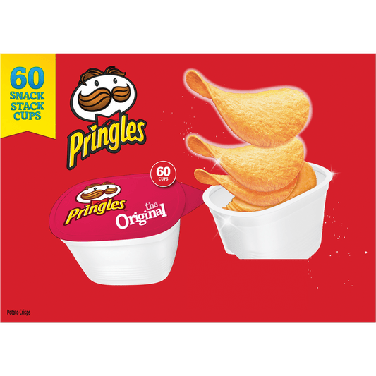 Pringles Potato Crisps Snack Stack Cups, Original, 0.67 oz, 60 ct