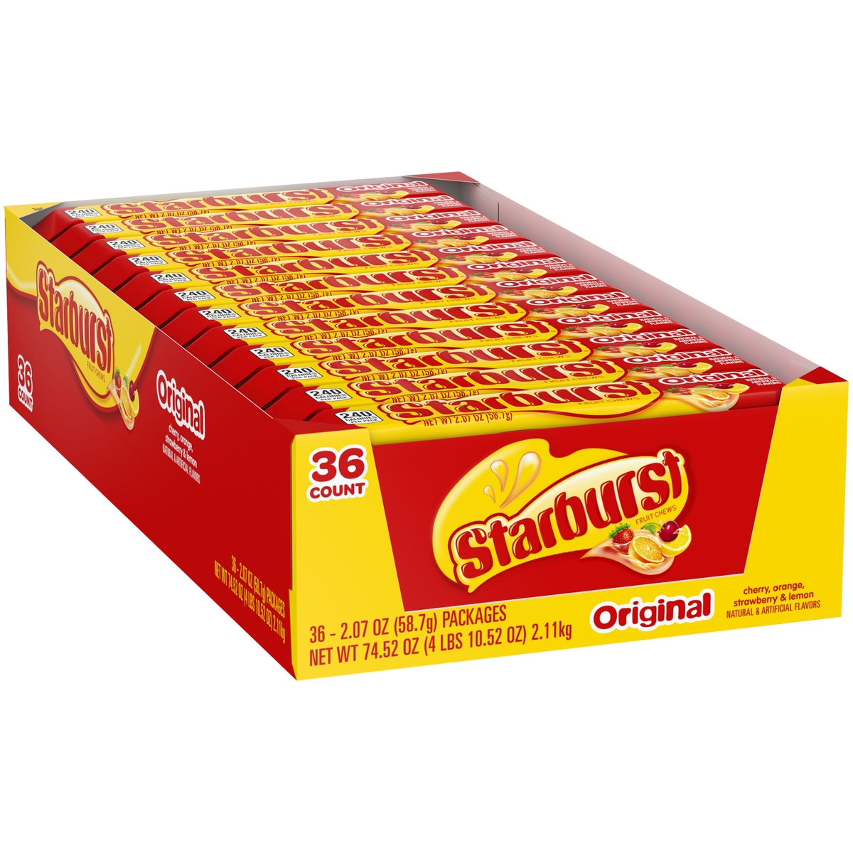 Starburst Chewy Candy, Original, Full Size, 2.07 oz, 36 ct