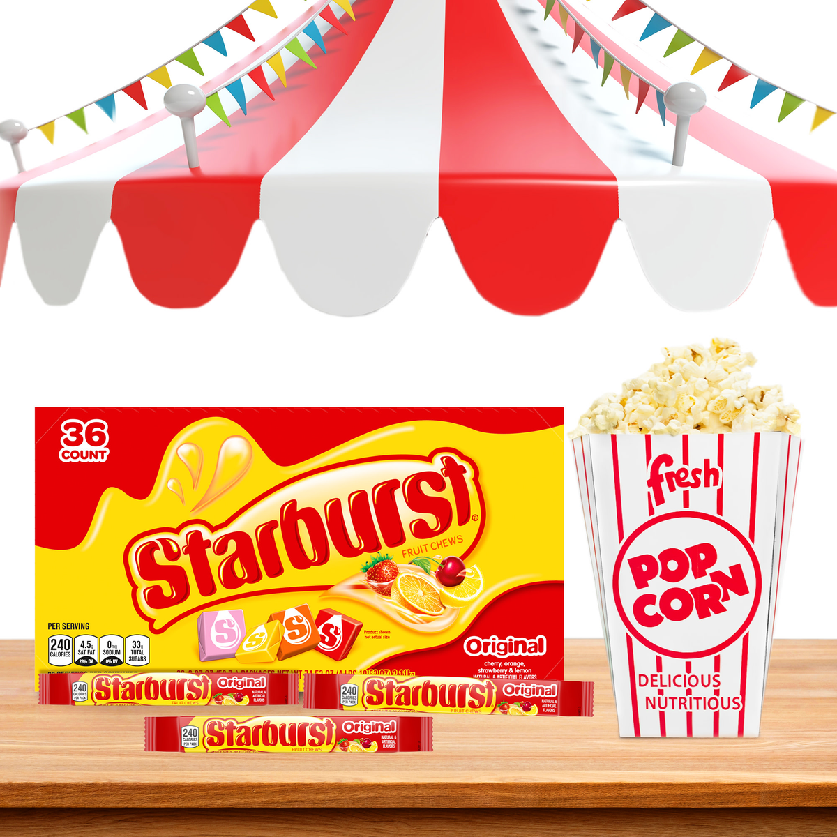 Starburst Chewy Candy, Original, Full Size, 2.07 oz, 36 ct