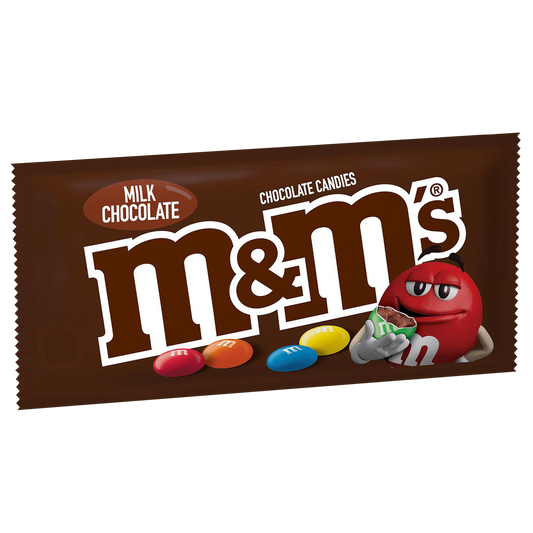 M&M'S Full Size Chocolate Candy, Milk Chocolate, 1.69 oz, 48 ct