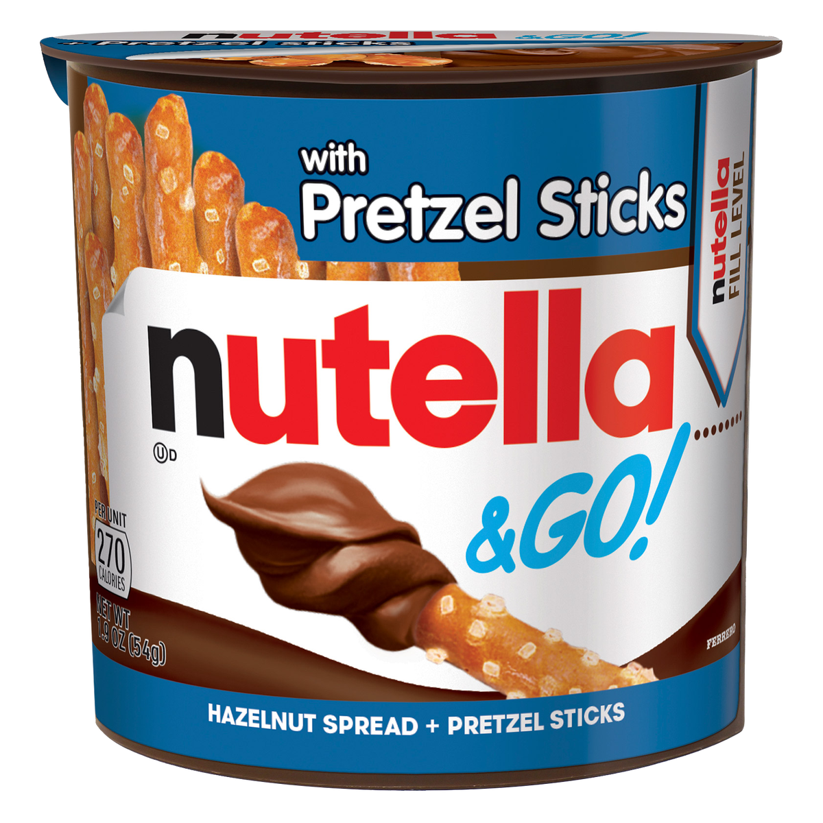 Nutella & Go Hazelnut Spread with Pretzel Sticks, 1.9 oz, 16 ct