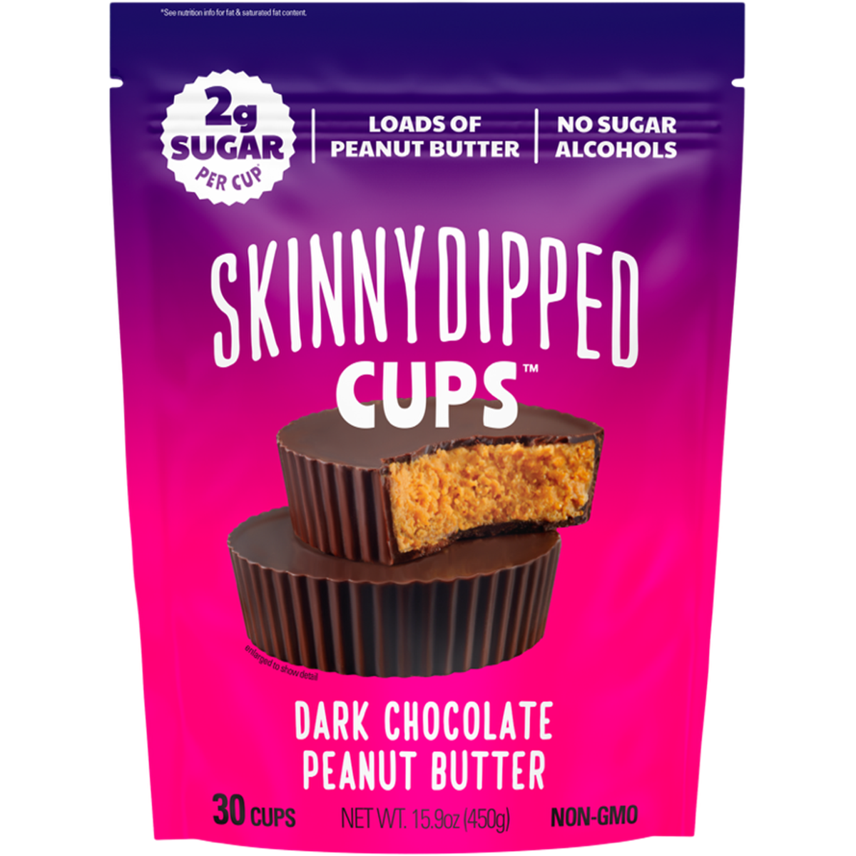 SkinnyDipped Cups, Dark Chocolate Peanut Butter, 30 ct