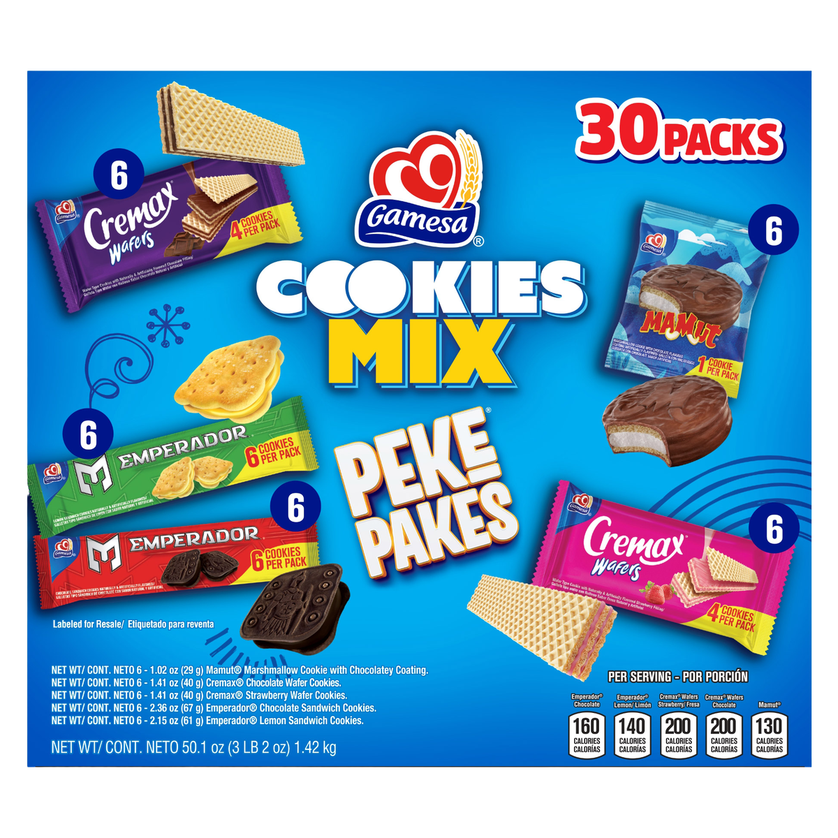 Gamesa Cookies Mix, Variety Pack, 30 ct