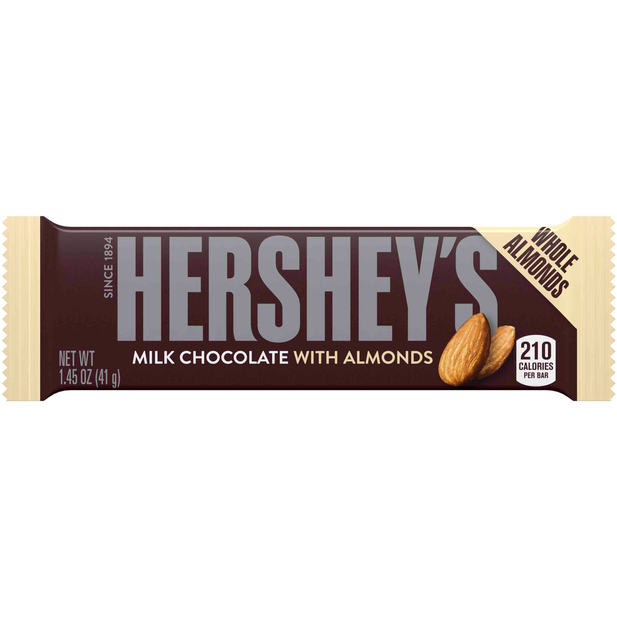 Hershey's, Milk Chocolate with Almonds, 1.45 oz, 36 ct