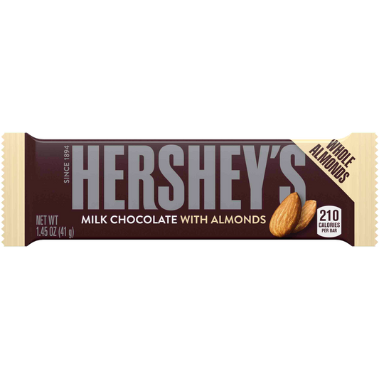 Hershey's, Milk Chocolate with Almonds, 1.45 oz, 36 ct