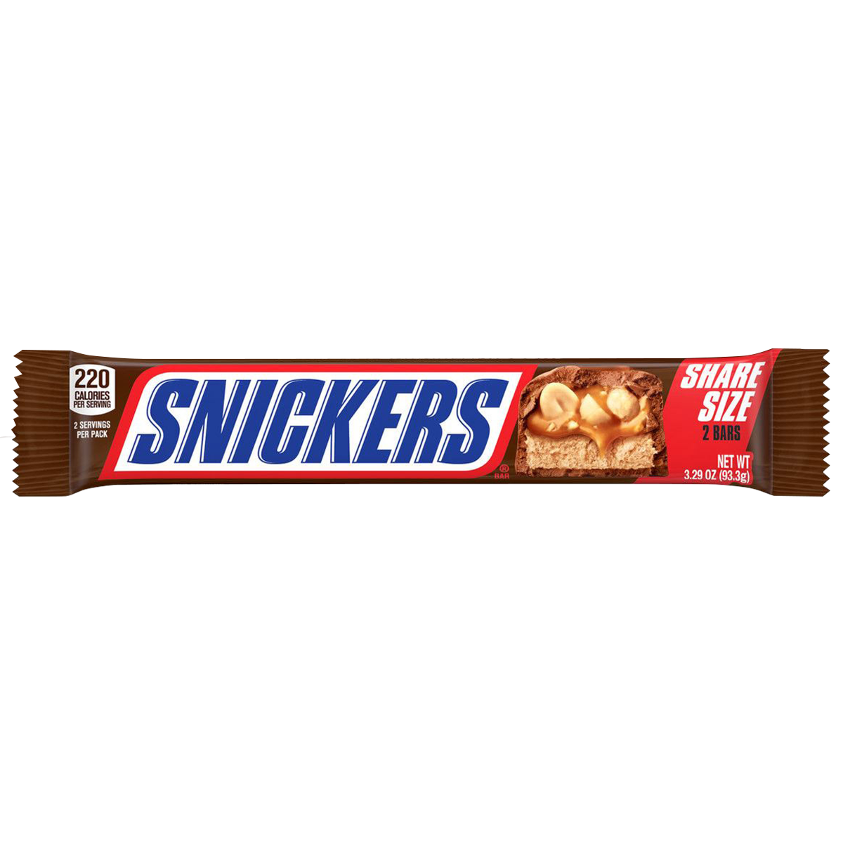 Snickers Chocolate Candy Bar, Share Size, 3.29 oz, 24 ct