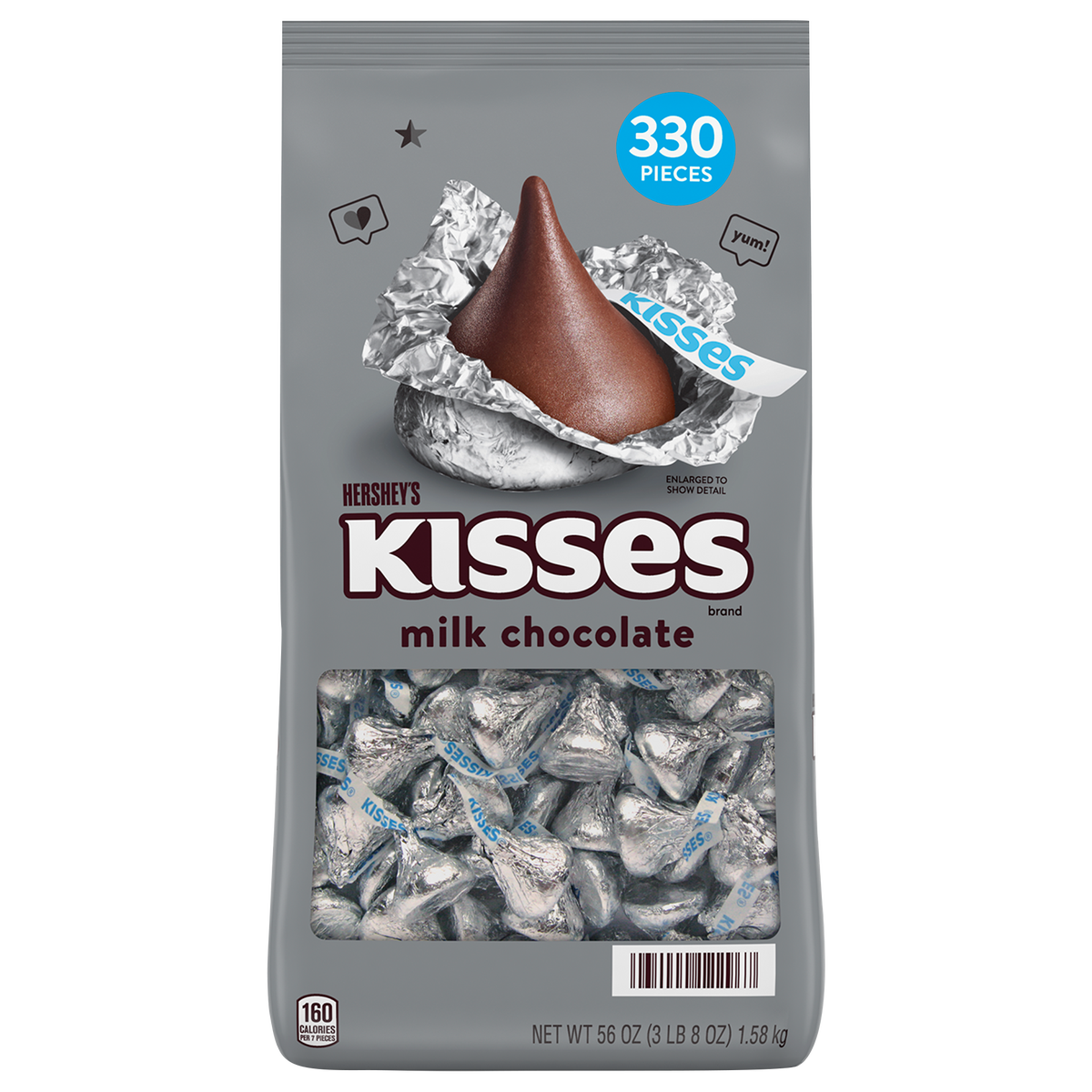 Hershey's Kisses, Milk Chocolate, 330 ct
