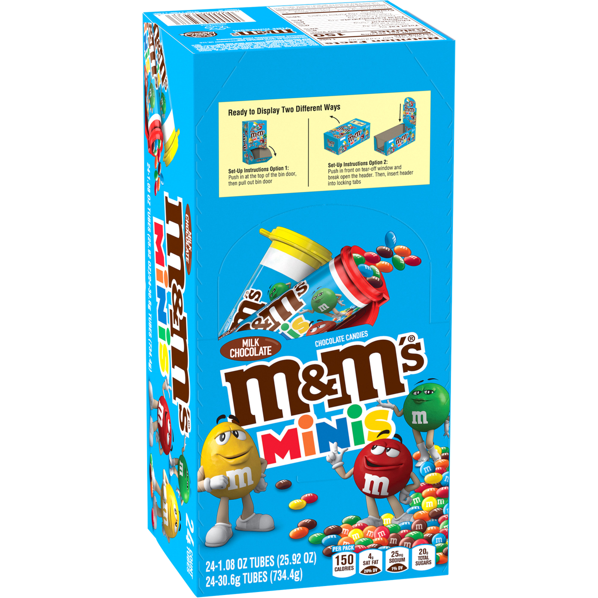 M&M'S Minis Chocolate Candy, Milk Chocolate, 1.08 oz, 24 ct