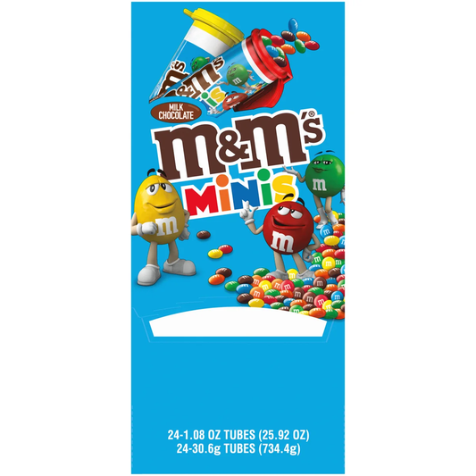 M&M'S Minis Chocolate Candy, Milk Chocolate, 1.08 oz, 24 ct