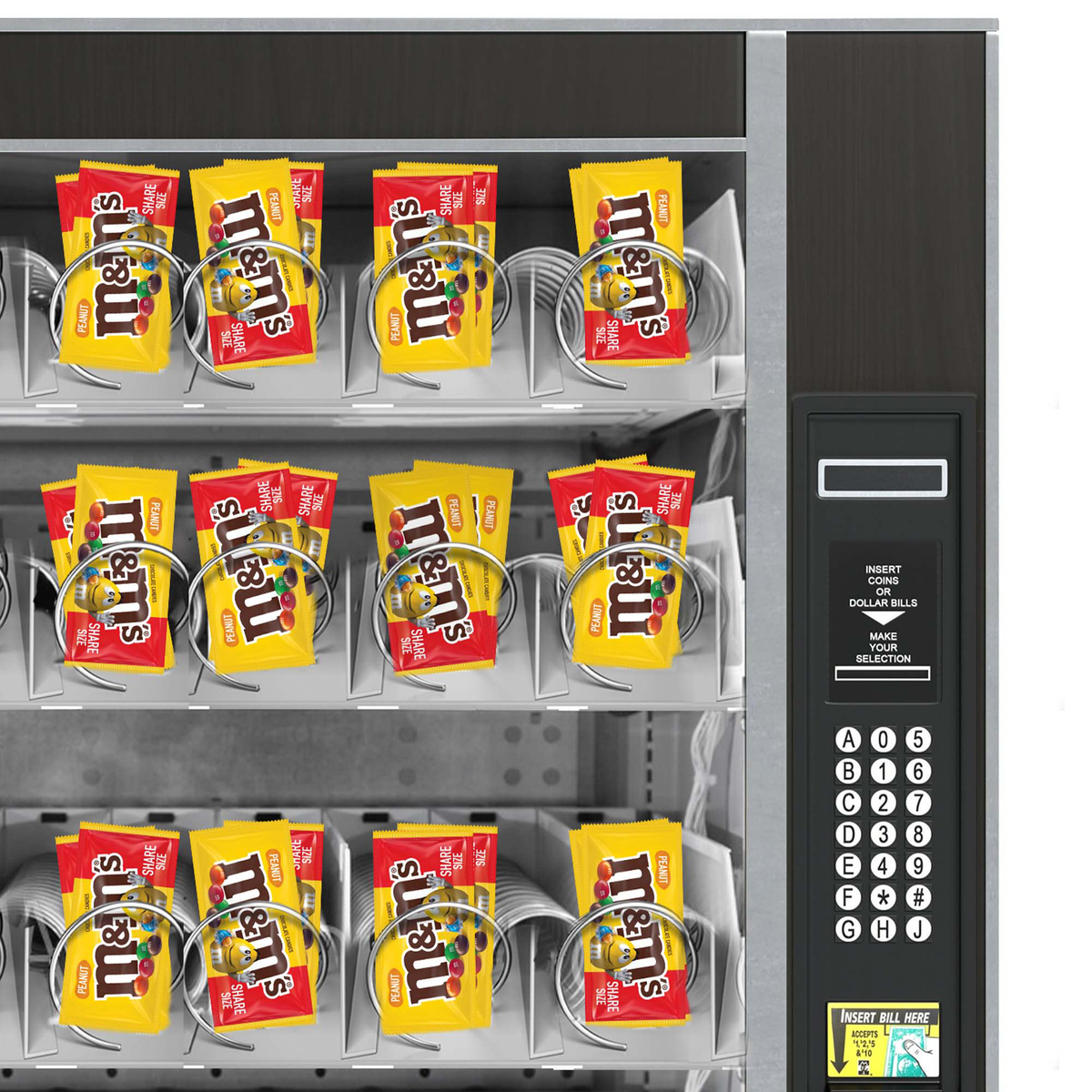 M&M'S Chocolate Candy, Peanut, Share Size, 3.27 oz, 24 ct