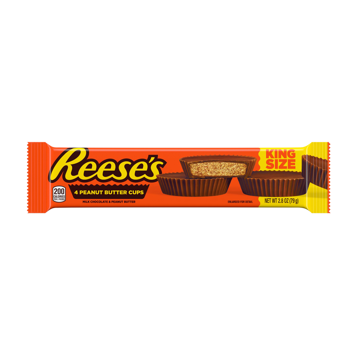 Reese's Peanut Butter Cups, Milk Chocolate, King Size, 2.8 oz, 24 ct