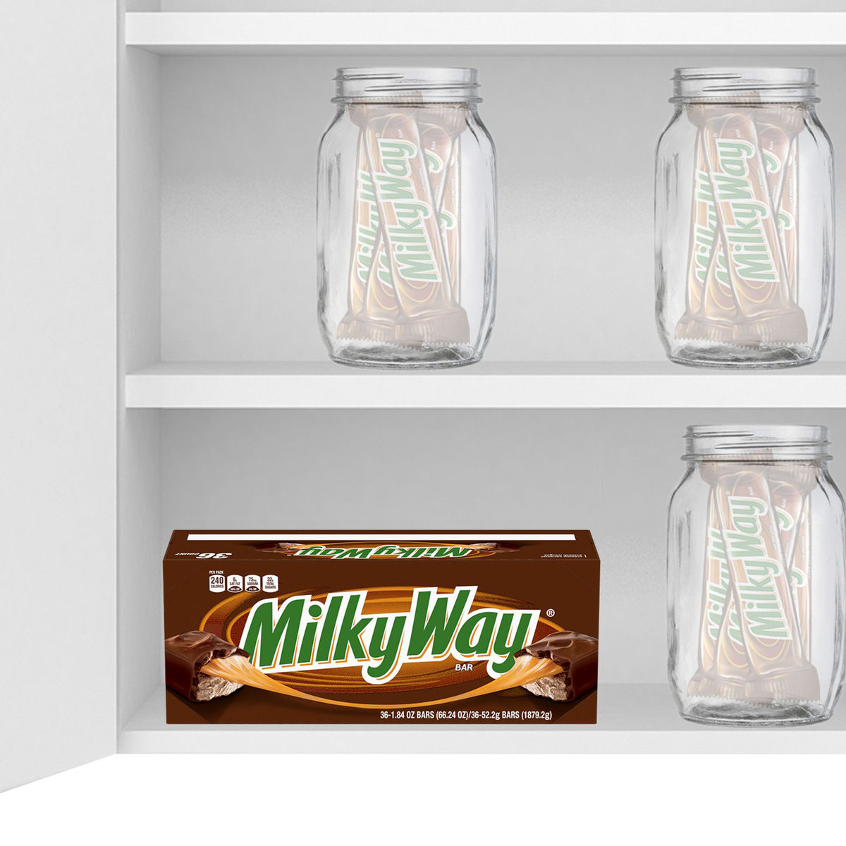 Milky Way Caramel Chocolate Candy Bar, Full Size, 1.84 oz, 36 ct