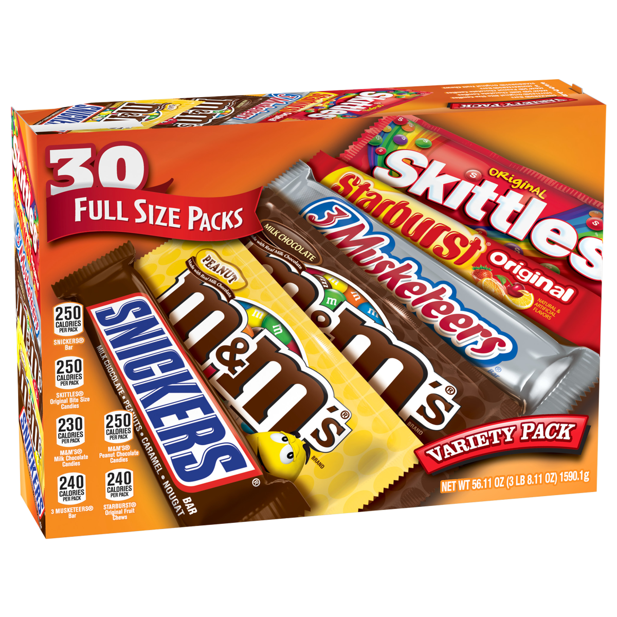Mars Candy, Full Size, Variety Pack, 30 ct