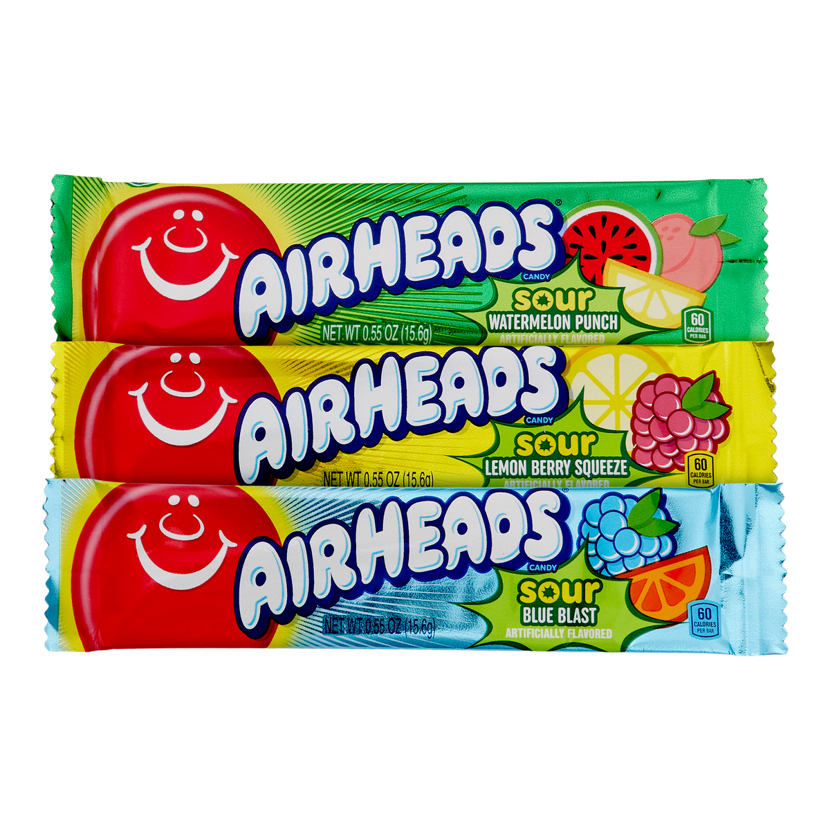 AirHeads Sour, Variety Pack, 0.55 oz, 90 ct