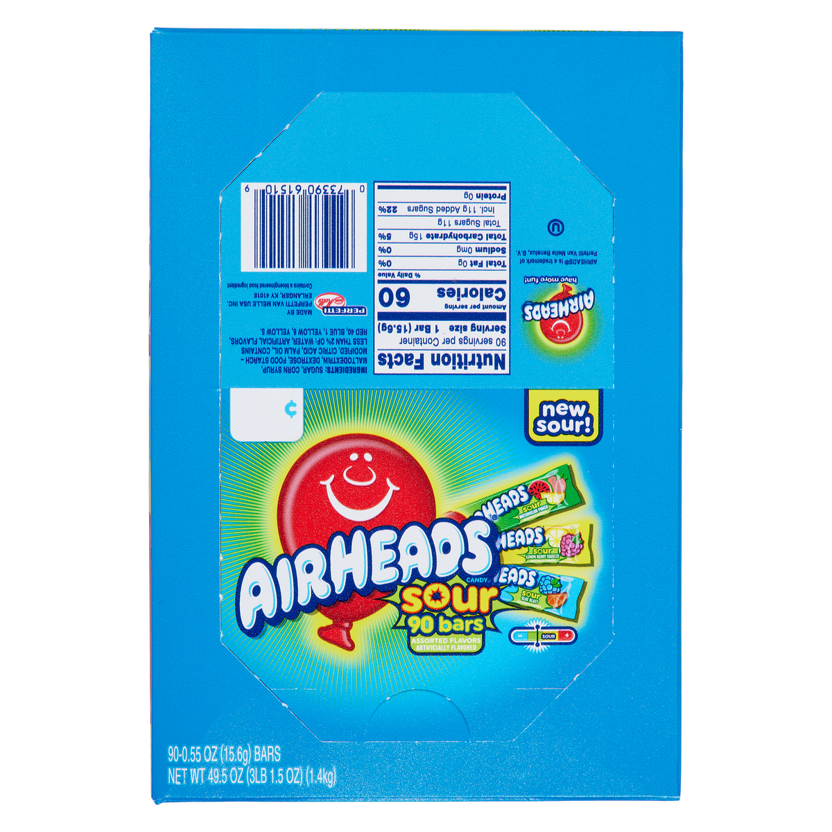 AirHeads Sour, Variety Pack, 0.55 oz, 90 ct