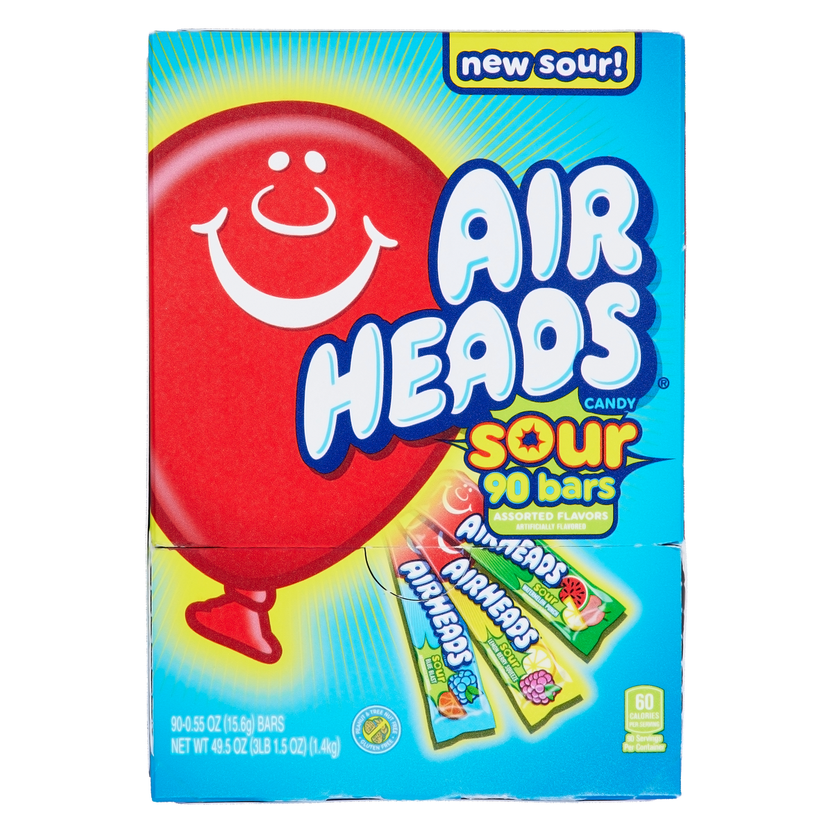 AirHeads Sour, Variety Pack, 0.55 oz, 90 ct