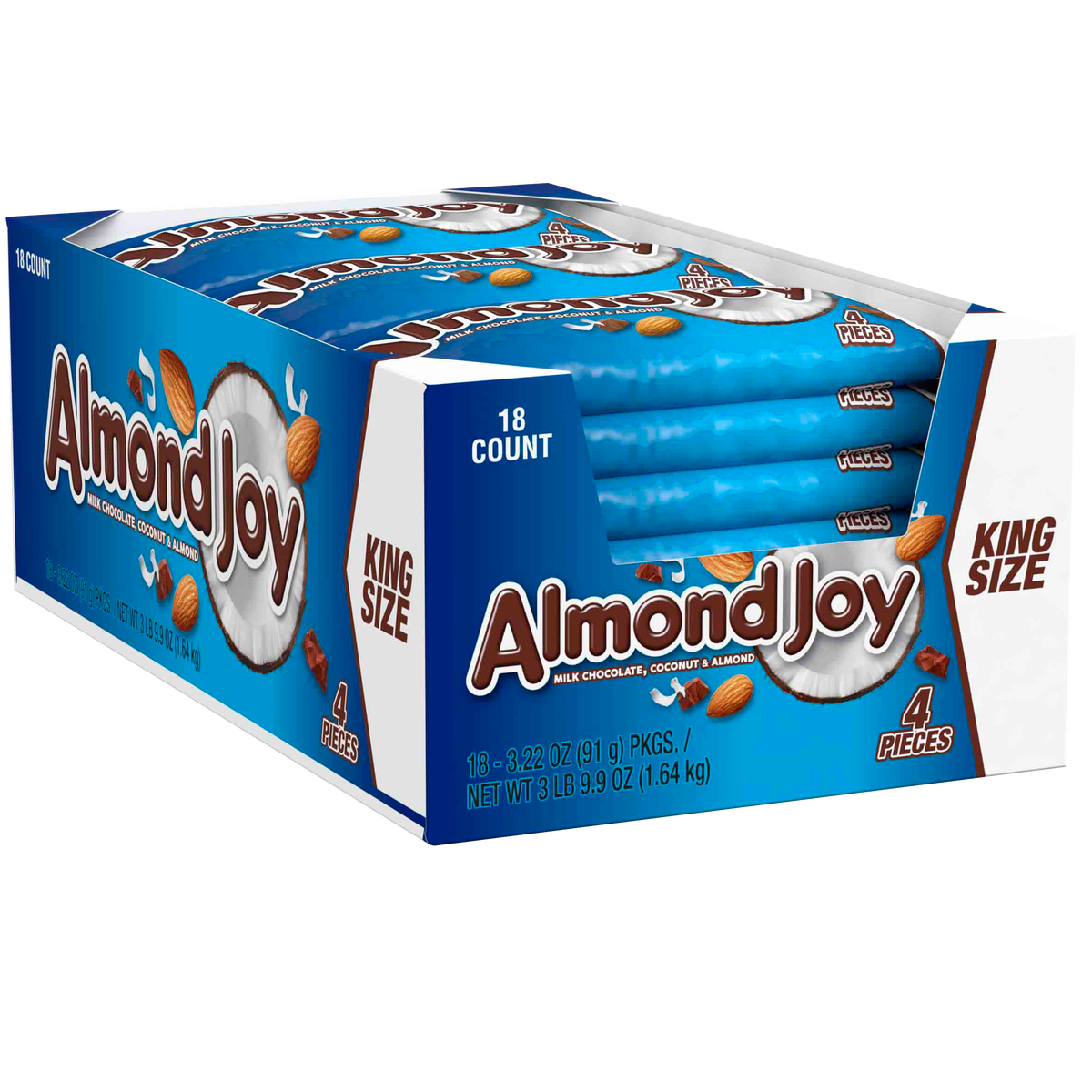 Almond Joy, King Size, 3.22 oz, 18 ct