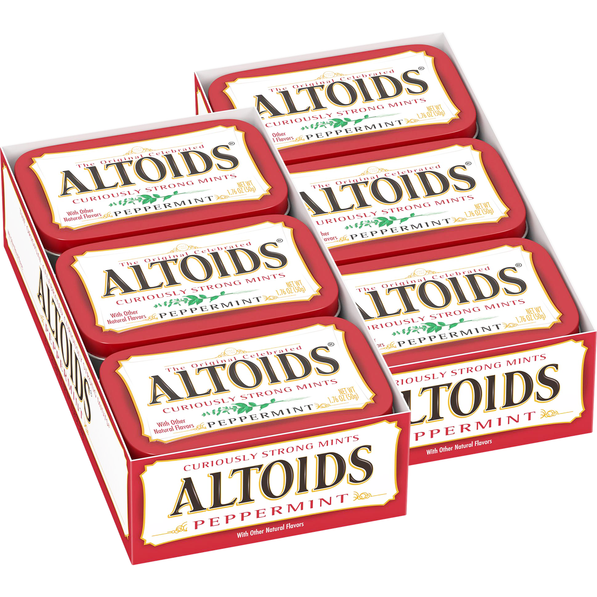 Altoids Breath Mints, Hard Peppermint Candy, 1.76 oz Tin, 12 ct