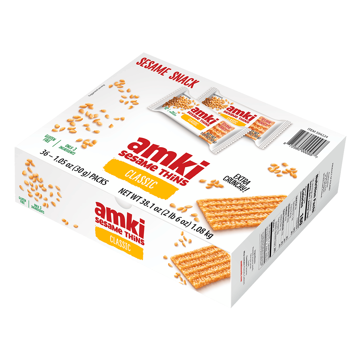 Amki Sesame Thins, Classic, 1.05 oz, 36 ct