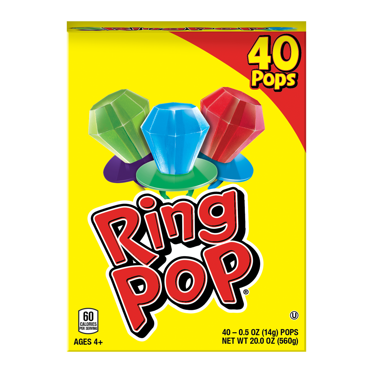 Bazooka Ring Pops, Variety Pack, 40 ct