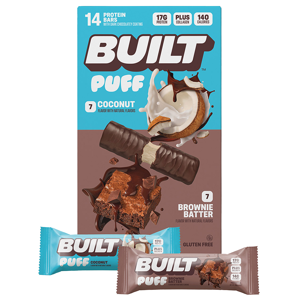 Built Puff Protein Bars, Variety Pack, 1.41 oz, 14 ct