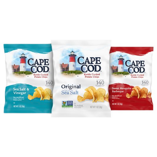 Cape Cod Kettle Cooked Potato Chips, Variety Pack, 1 oz, 36 ct