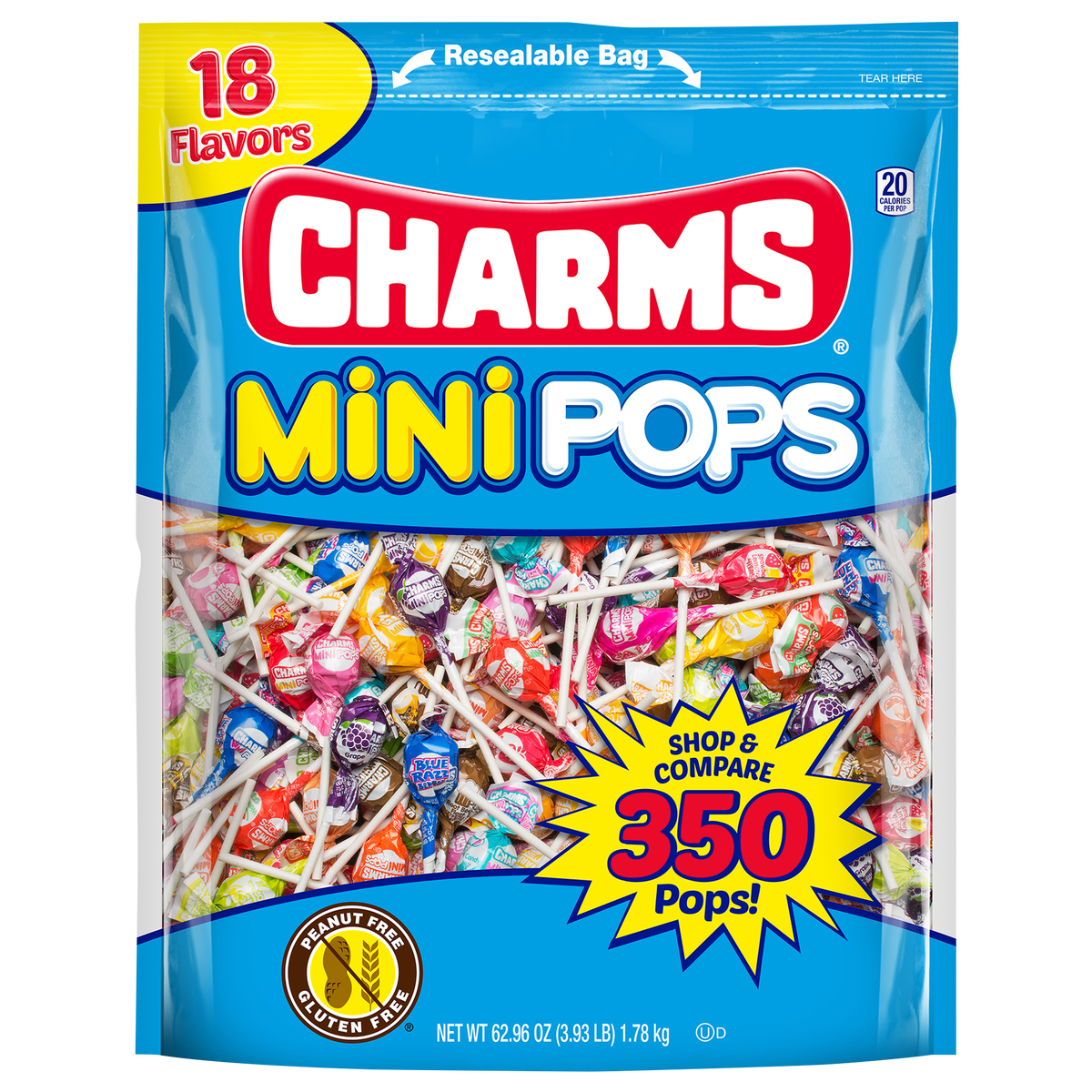 Charms Mini Pops, Assorted Flavors, 350 ct