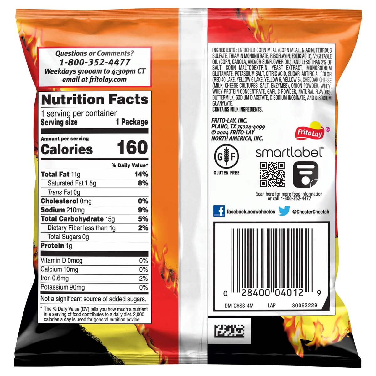 Cheetos Crunchy, Flamin' Hot, 1 oz, 50 ct