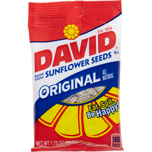 David Sunflower In-Shell Seeds, Original, 1.75 oz, 24 ct