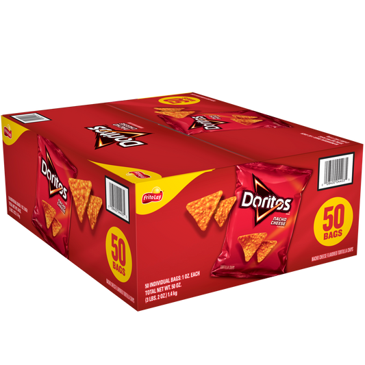 Doritos Tortilla Chips, Nacho Cheese, 1 oz, 50 ct