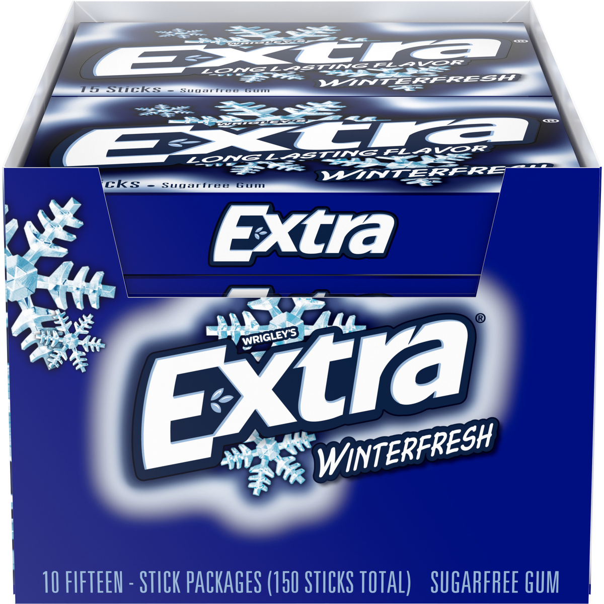 Extra Sugar Free Chewing Gum, Winterfresh, Slim Pack, 15 Sticks, 10 ct