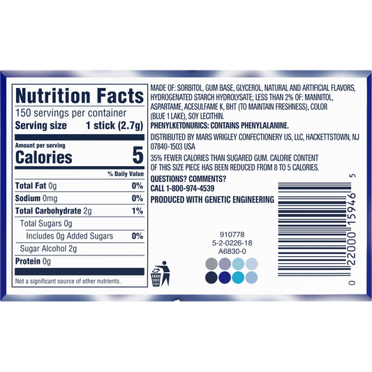 Extra Sugar Free Chewing Gum, Winterfresh, Slim Pack, 15 Sticks, 10 ct