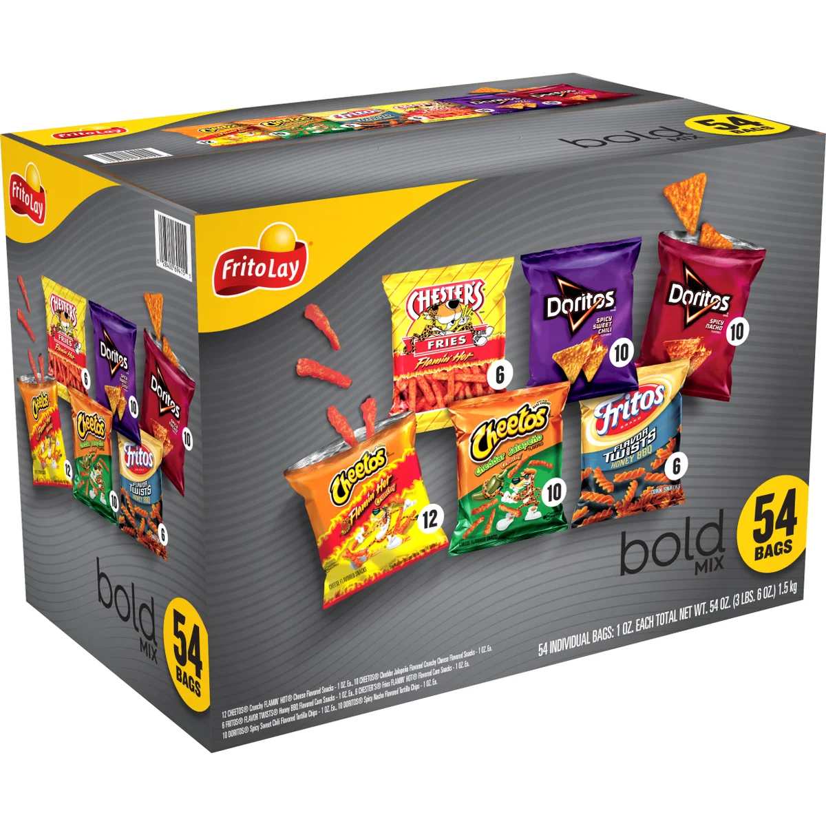 Frito-Lay Bold Mix, Variety Pack, 1 oz, 54 ct