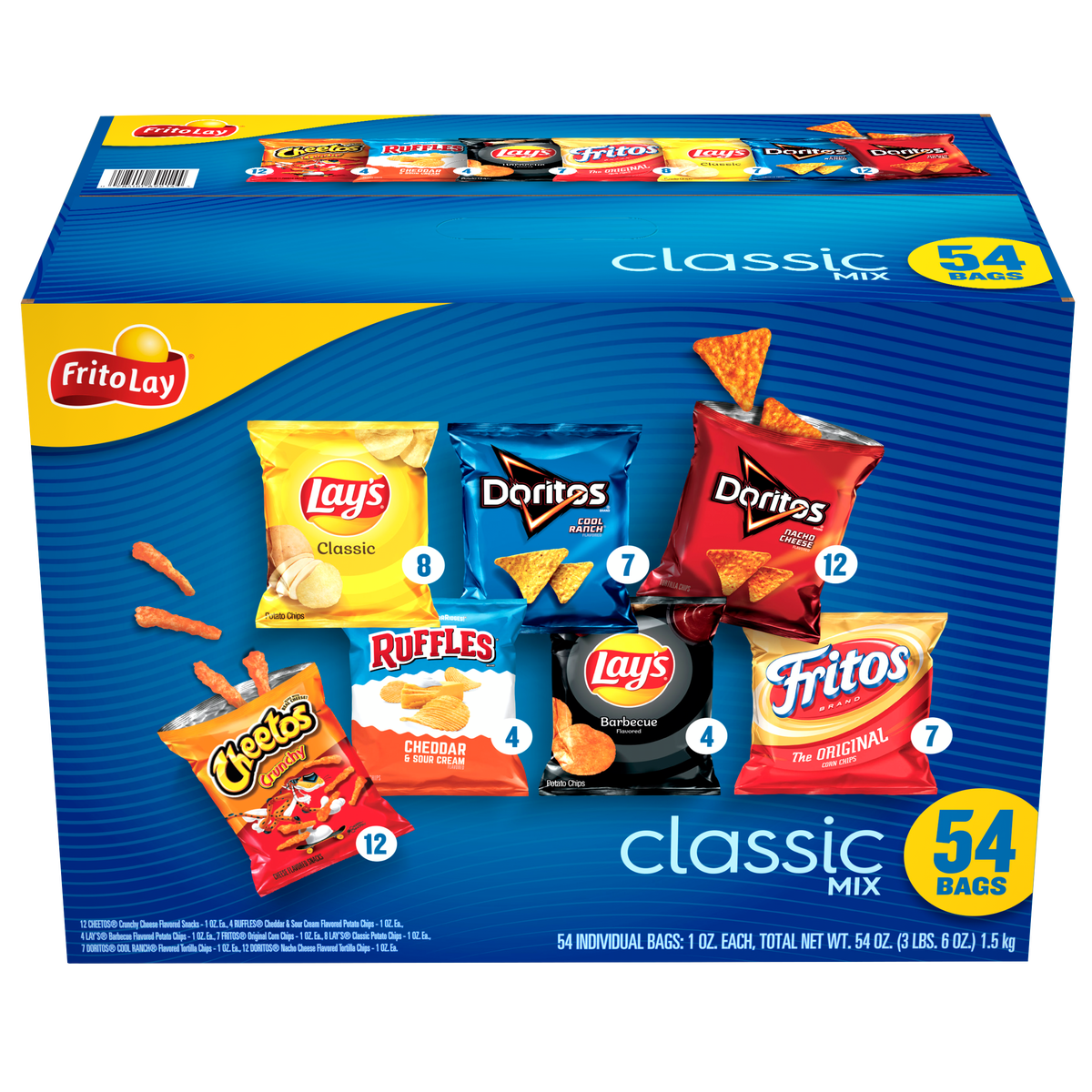 Frito-Lay Classic Mix, Variety Pack, 1 oz, 54 ct