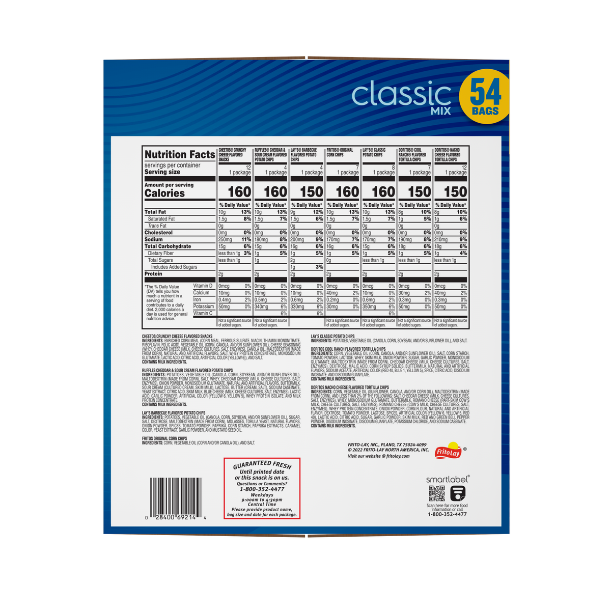 Frito-Lay Classic Mix, Variety Pack, 1 oz, 54 ct