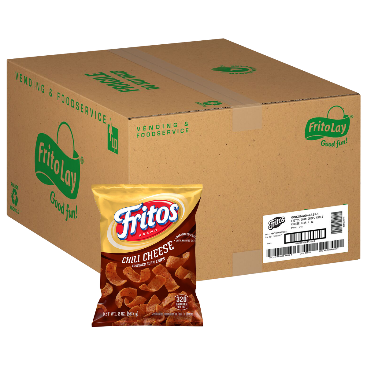 Fritos Corn Chips, Chili Cheese, 2 oz, 64 ct