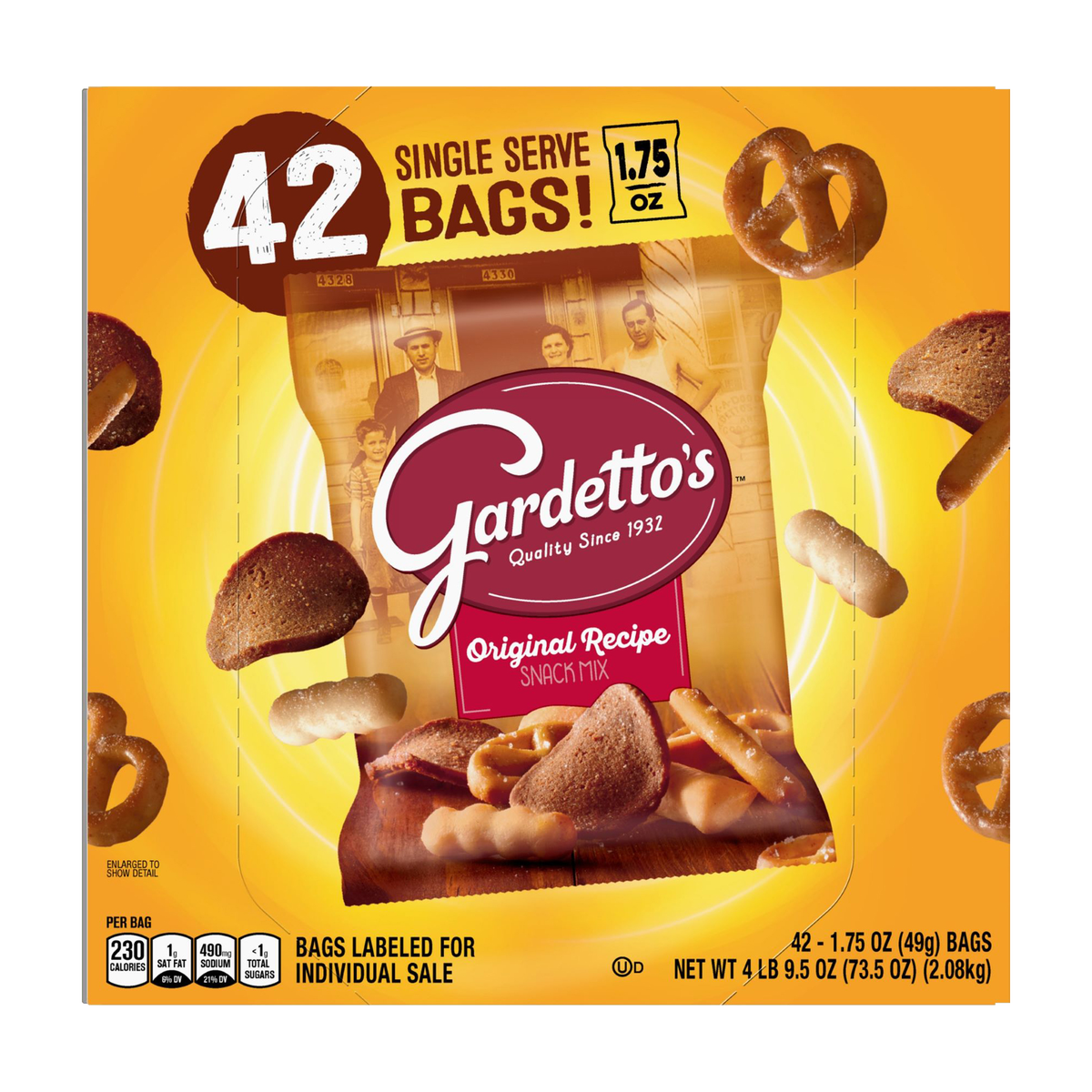 Gardetto's Snack Mix, Original, 1.75 oz, 42 ct