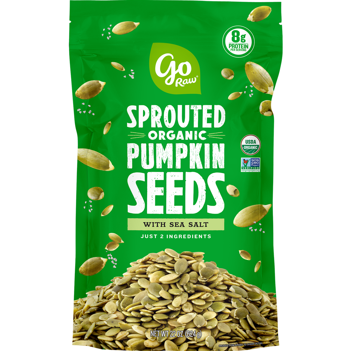 Go Raw Sprouted Organic Pumpkin Seeds with Sea Salt, 22 oz