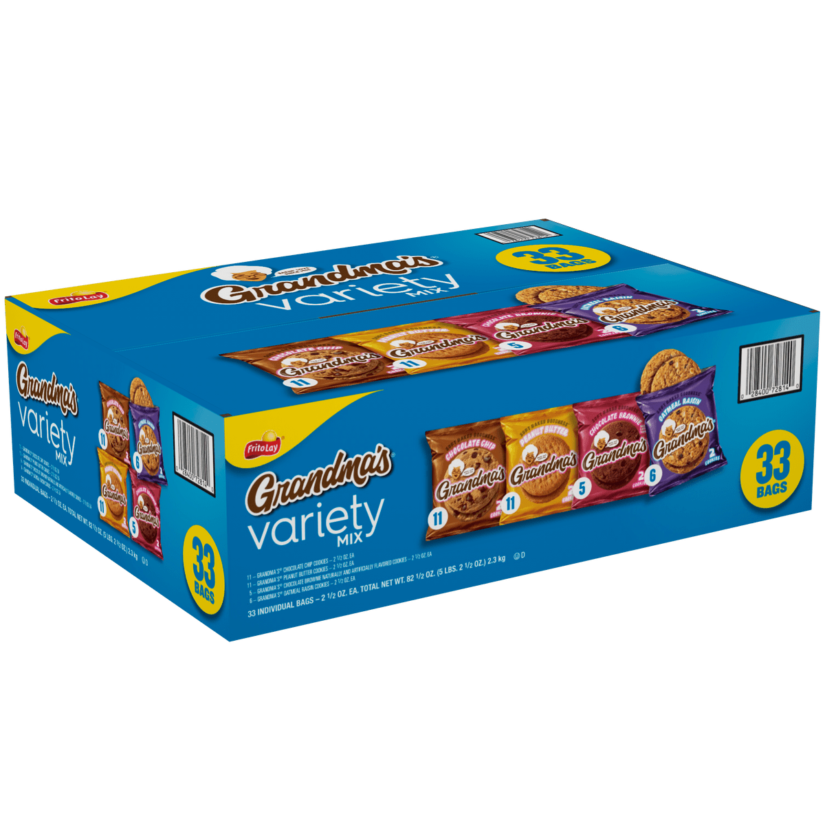 Grandma's Cookies, Variety Pack, 2.5 oz, 33 ct
