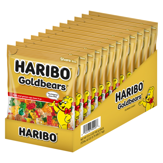 Haribo Goldbears Gummi Candy, 5 oz, 12 ct