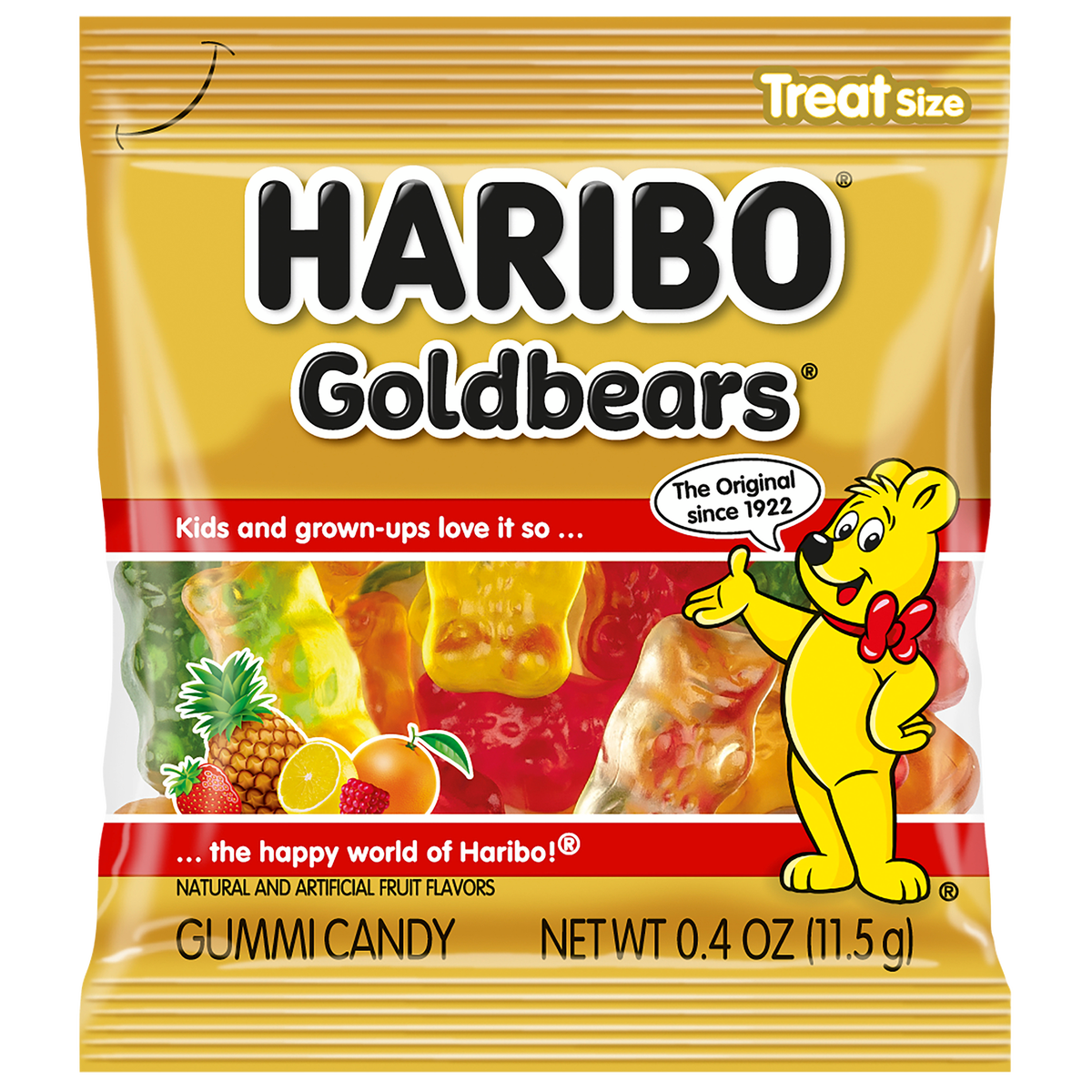 Haribo Goldbears Gummi Candy, Mini Bags, 0.4 oz, 125 ct