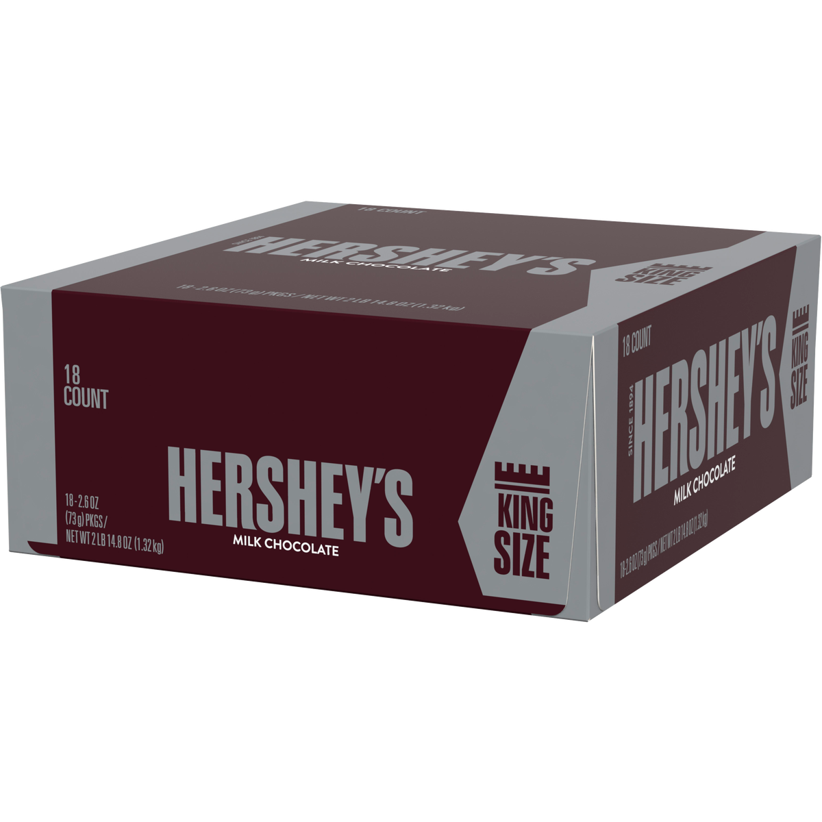 Hershey's King Size, Milk Chocolate, 2.6 oz, 18 ct