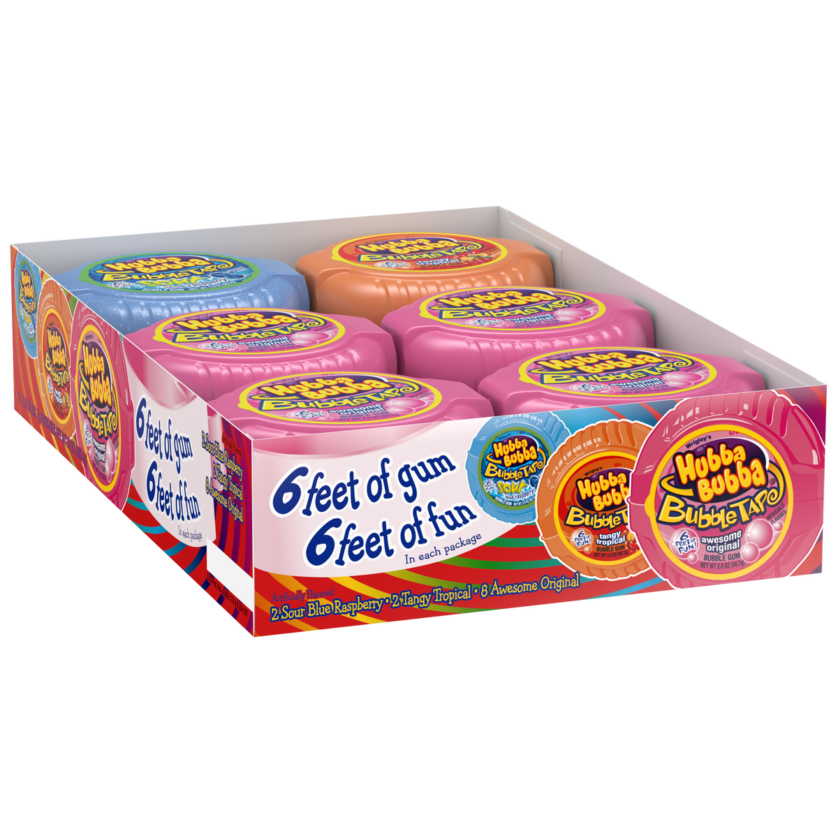 Hubba Bubba Bubble Gum Tape, Variety Pack, 2 oz, 12 ct