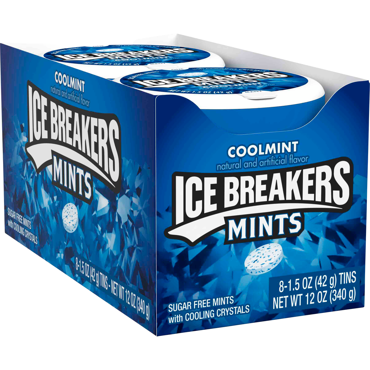 Ice Breakers Sugar Free Mints with Cooling Crystals, Cool Mint, 1.5 oz, 8 ct