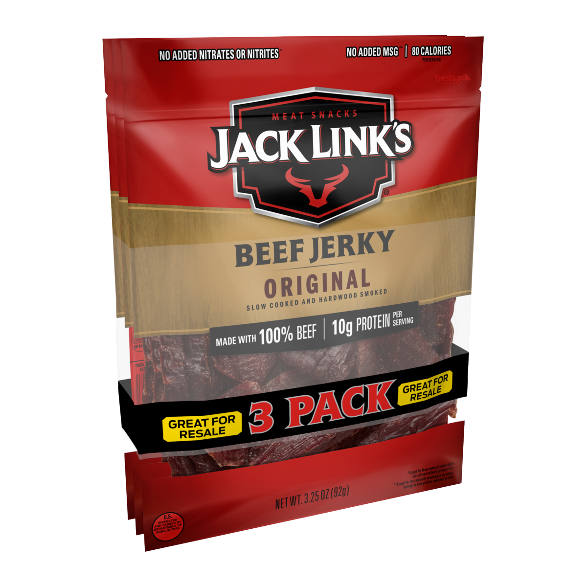 Jack Link's Beef Jerky, Original, 3.25 oz, 3 ct
