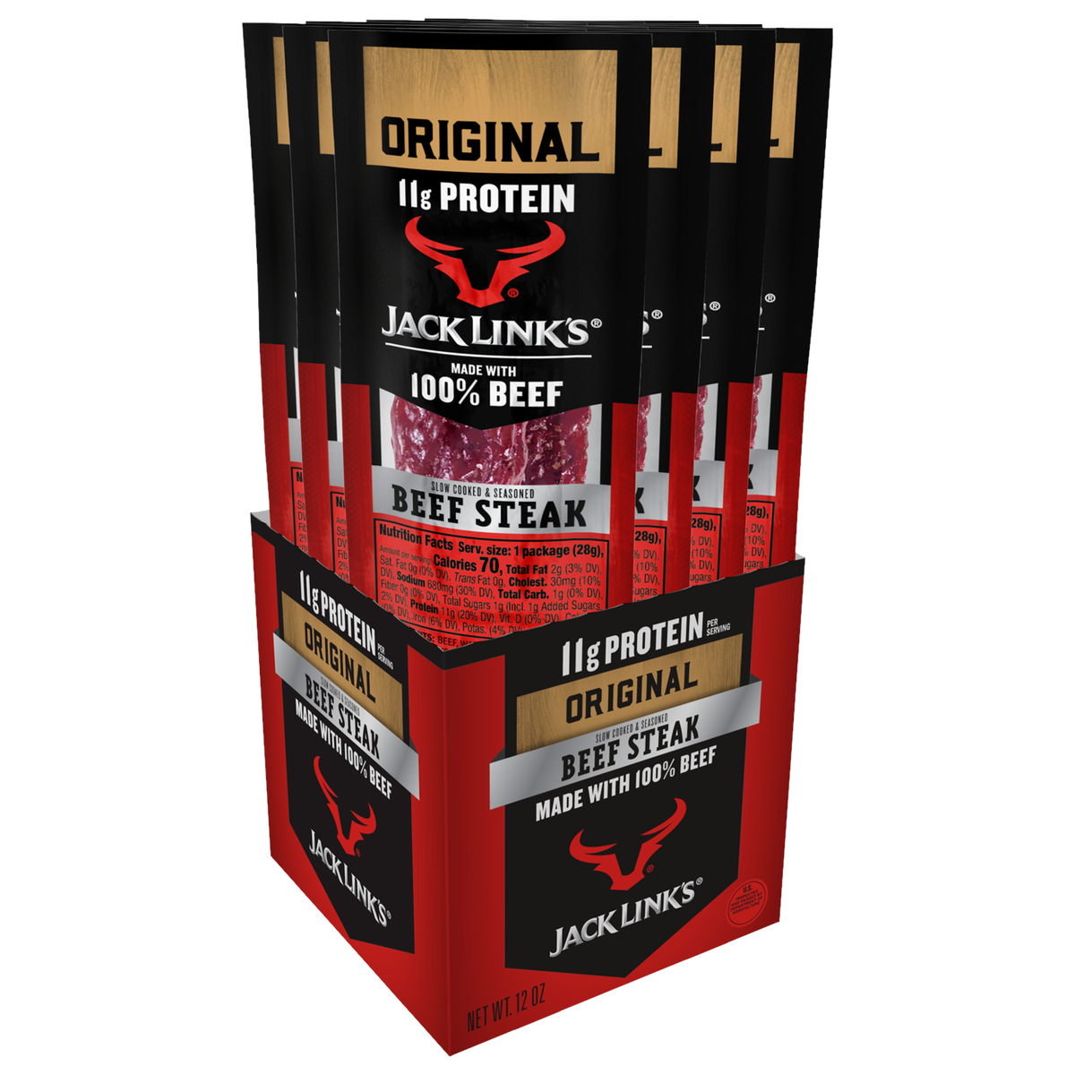 Jack Link's Beef Steaks, Original, 1 oz, 12 ct