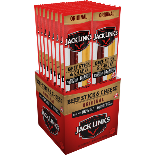 Jack Link's Beef Stick & Cheese, Original, 1.2 oz, 16 ct