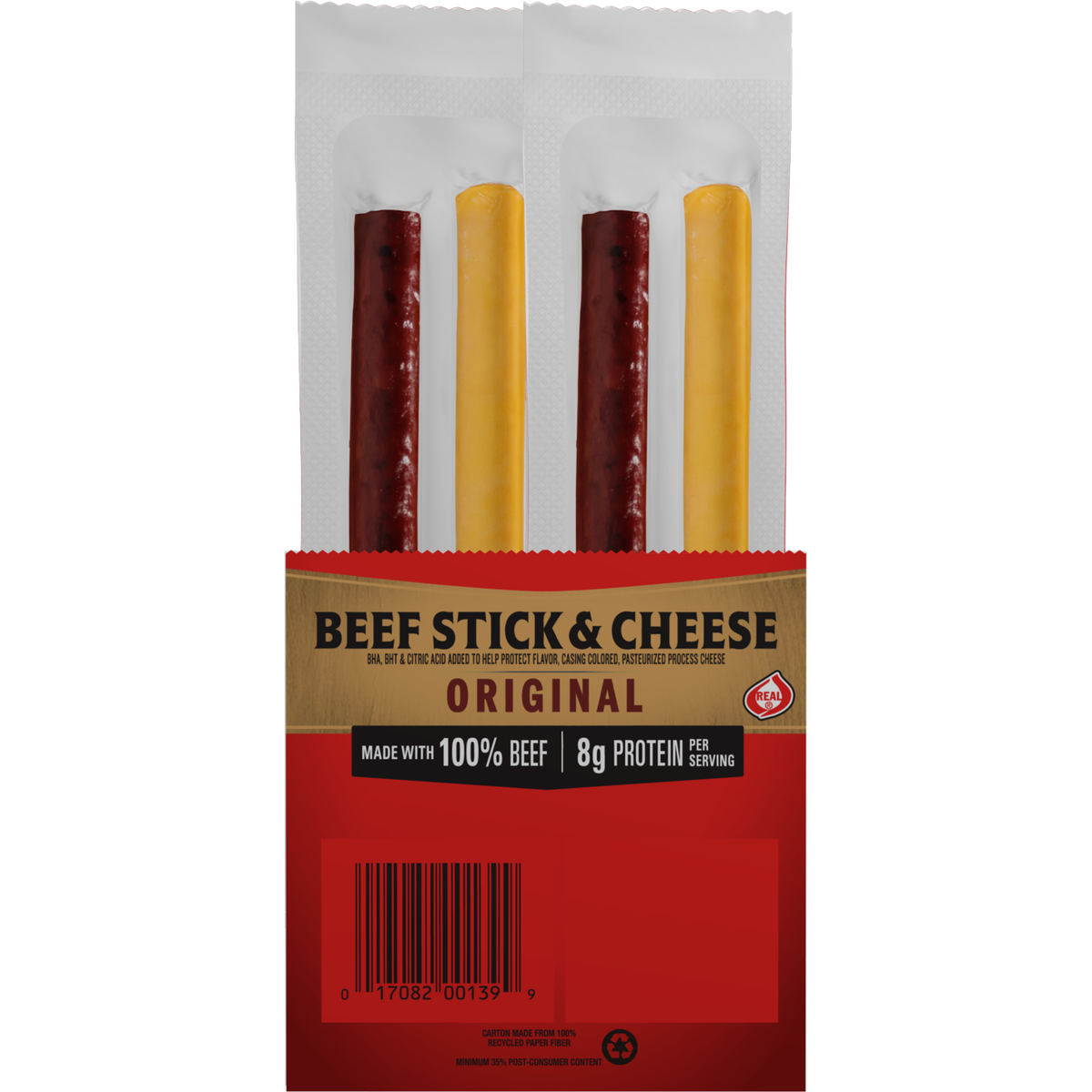 Jack Link's Beef Stick & Cheese, Original, 1.2 oz, 16 ct