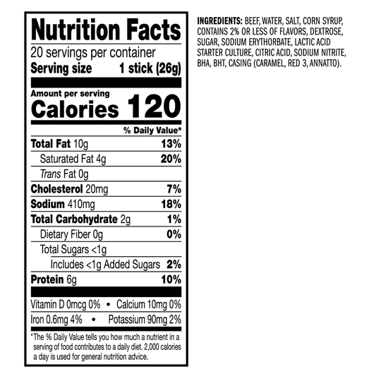 Jack Link's Beef Sticks, Original, 0.92 oz, 20 ct